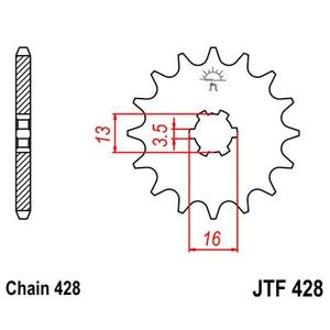 Első lánckerék JT JTF 428-15 15 fogak,428