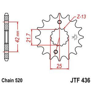 Első lánckerék JT JTF 436-13 13 fogak,520