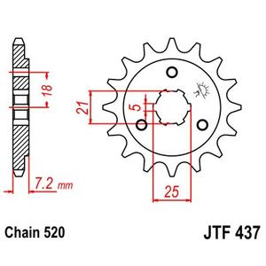Első lánckerék JT JTF 437-14 14 fogak,520