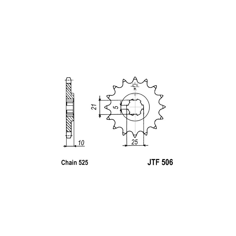 Első lánckerék JT 14 fogak,525