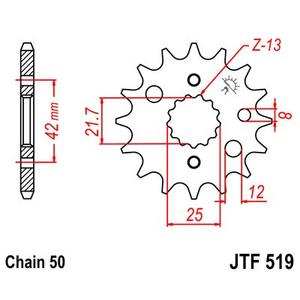 Első lánckerék JT JTF 519-16 16 fogak,530