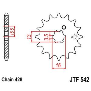 Első lánckerék JT JTF 542-10 10 fogak,428
