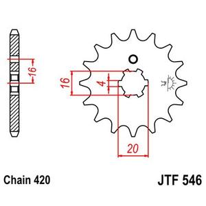 Első lánckerék JT JTF 546-12 12 fogak,420