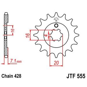 Első lánckerék JT JTF 555-13 13 fogak,428