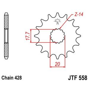 Első lánckerék JT JTF 558-13 13 fogak,428