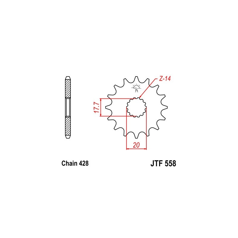 Első lánckerék JT 13 fogak,428