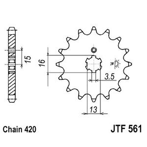 Első lánckerék JT JTF 561-14 14 fogak,420