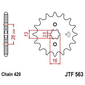 Első lánckerék JT JTF 563-14 14 fogak,420