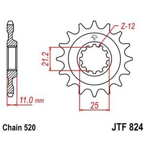 Első lánckerék JT JTF 824-16 16 fogak,520