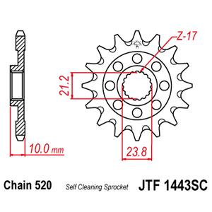 Első lánckerék JT JTF 1443-13SC 13 fogak,520 Self Cleaning Lightweight