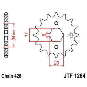 Első lánckerék JT JTF 1264-14 14 fogak,428
