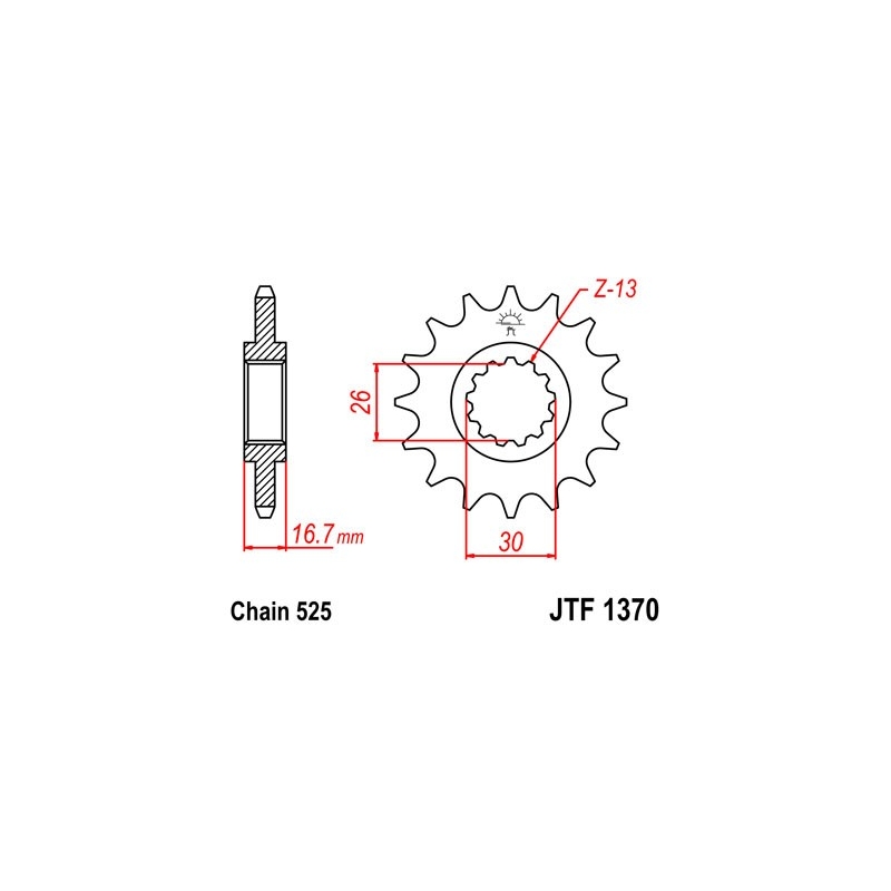 Első lánckerék JT 14 fogak,525