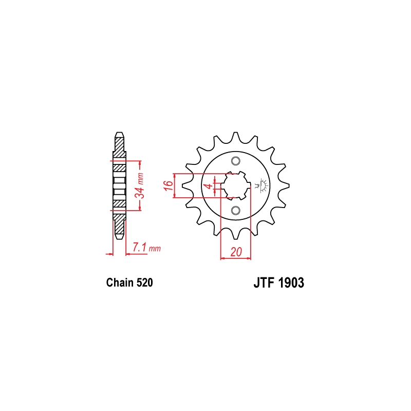 Első lánckerék JT 13 fogak,520