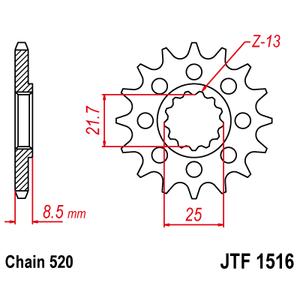 Első lánckerék JT JTF 1516-15 15 fogak,520