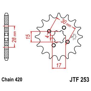 Első lánckerék JT JTF 253-18 18 fogak,420
