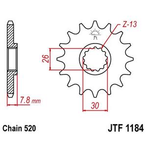 Első lánckerék JT JTF 1184-18 18 fogak,520