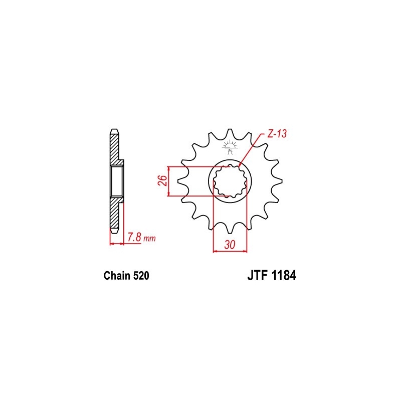 Első lánckerék JT 18 fogak,520