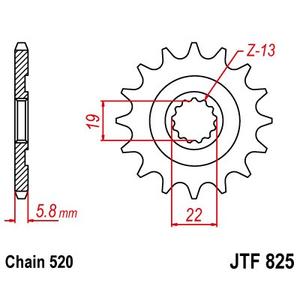 Első lánckerék JT JTF 825-13 13 fogak,520