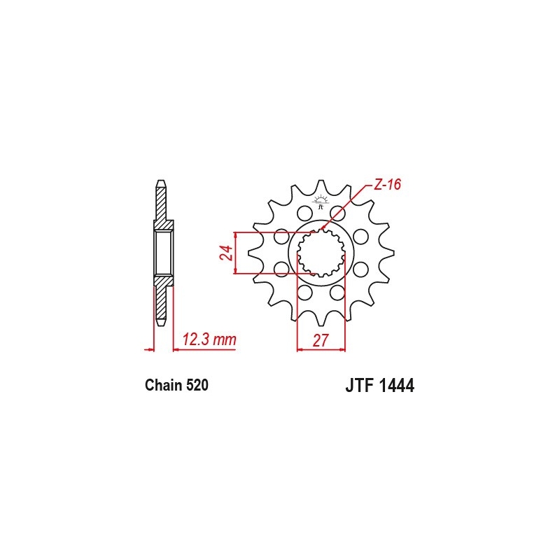 Első lánckerék JT 17 fogak,520