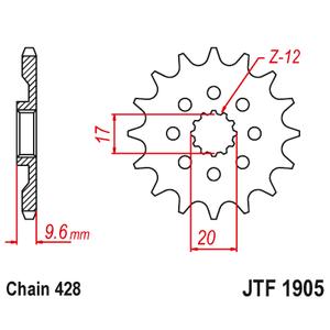 Első lánckerék JT JTF 1905-13 13 fogak,428