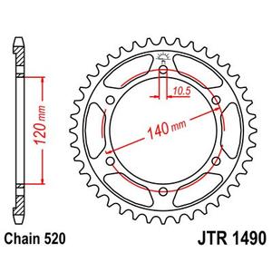 Csillagkerék JT JTR 1490-40 40 fogak,520