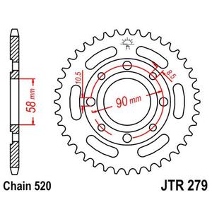 Csillagkerék JT JTR 279-30 30 fogak,520