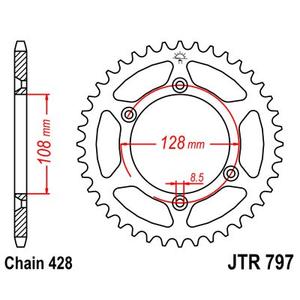 Csillagkerék JT JTR 797-51 51 fogak,428