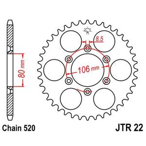 Csillagkerék JT JTR 22-45 45 fogak,520