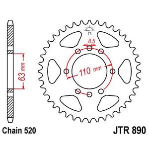 Csillagkerék JT JTR 890-42ZBK 42 fogak,520 Black zinc