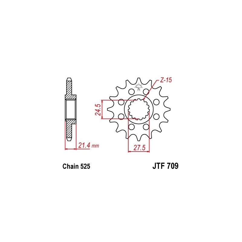 Első lánckerék JT 15 fogak,525