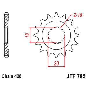 Első lánckerék JT JTF 785-13 13 fogak,428