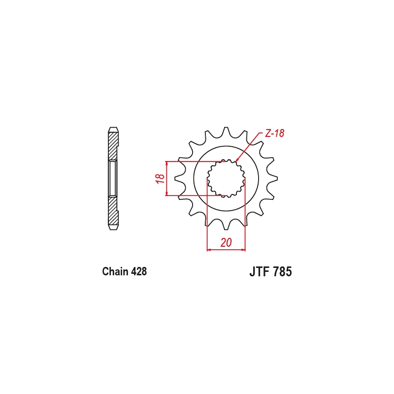 Első lánckerék JT 13 fogak,428