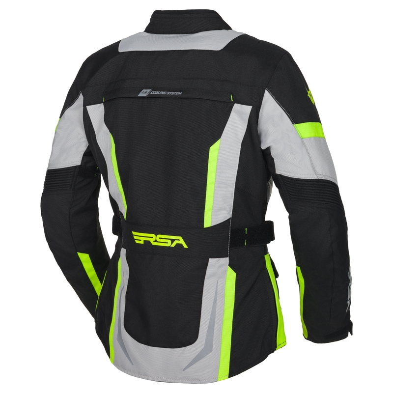 RSA EXO 2 női motoros kabát fekete-szürke-fluo sárga