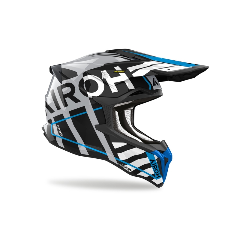 Airoh Strycker Brave 2024 motokrossz bukósisak fényes kék-szürke kiárusítás