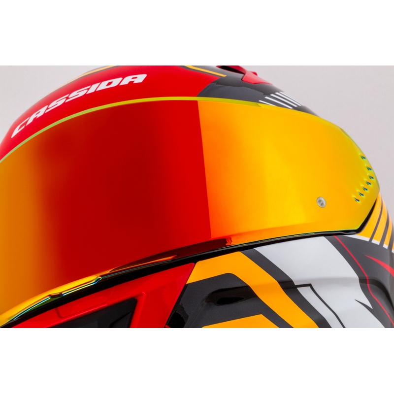 Cassida Aero Drome zárt motoros sisak gyöngyházfekete-narancssárga-piros-fehér