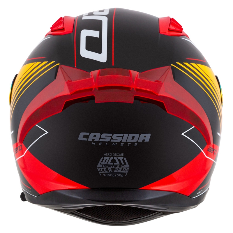 Cassida Aero Drome zárt motoros sisak gyöngyházfekete-narancssárga-piros-fehér