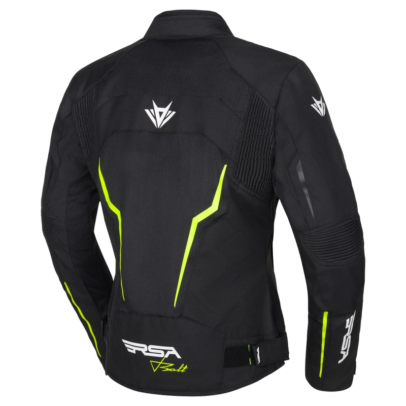 RSA Bolt női motoros kabát fekete-fehér-fluo sárga