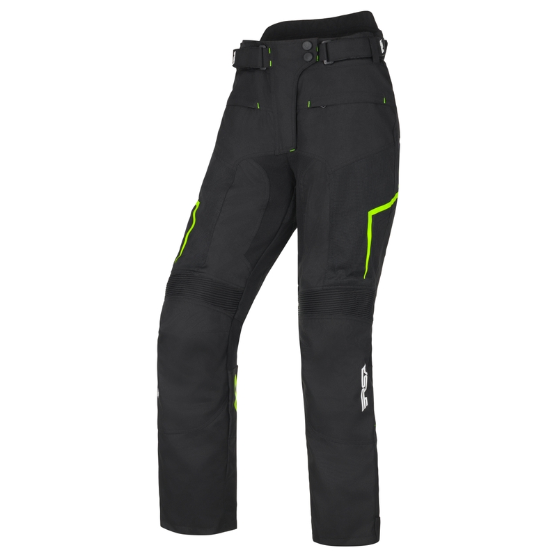 RSA Bolt női motoros nadrág fekete-fehér-fluo sárga