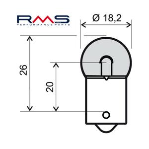 Izzó RMS 246510211 12V 10W, BA15S narancssárga