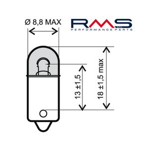Izzó RMS 246510411 12V 4W, BA9S fehér