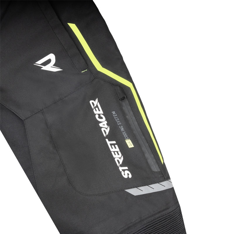Street Racer Flex motoros nadrág fekete-fluo sárga