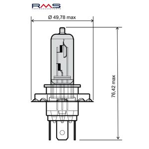 Izzó RMS 246510061 12V 35/35W, H4 fehér