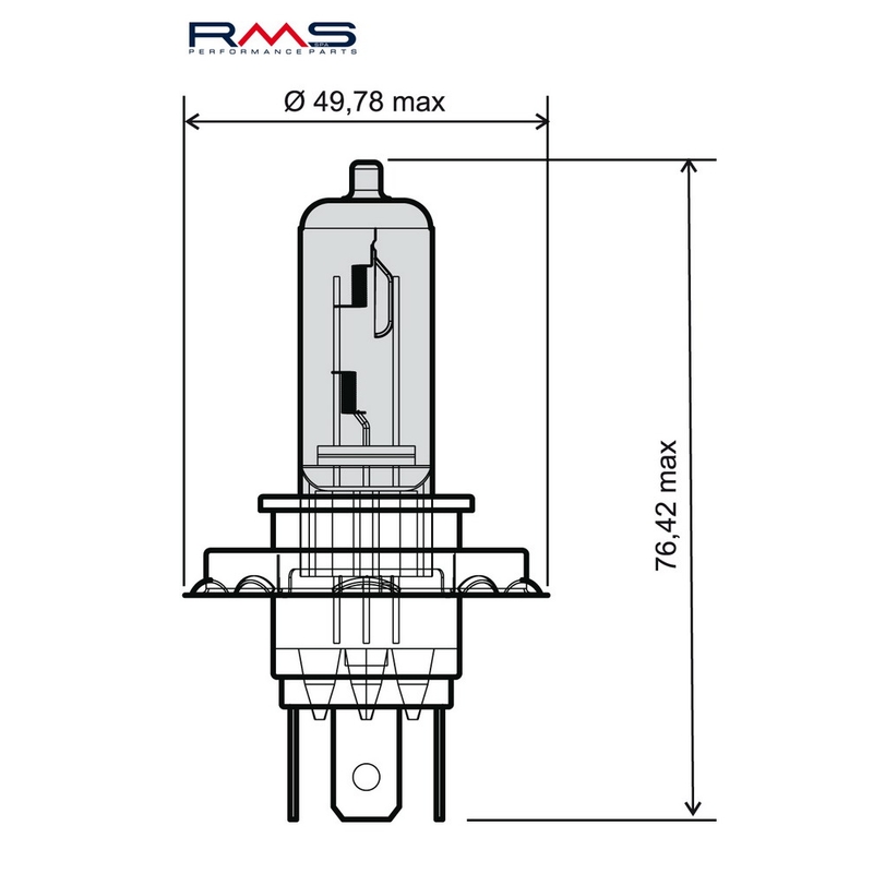 Izzó RMS 12V 35/35W, H4 fehér