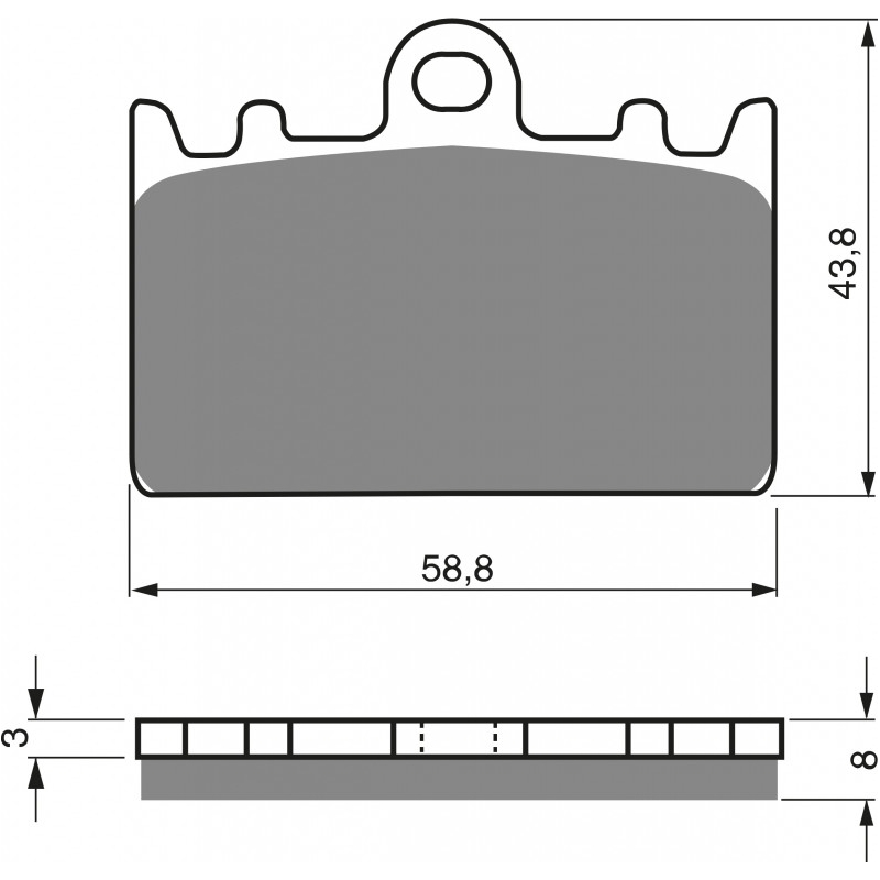 Fékbetét GOLDFREN S3 részére SUZUKI RGV 250 1996, KAWASAKI ZXR 400 1991-2002