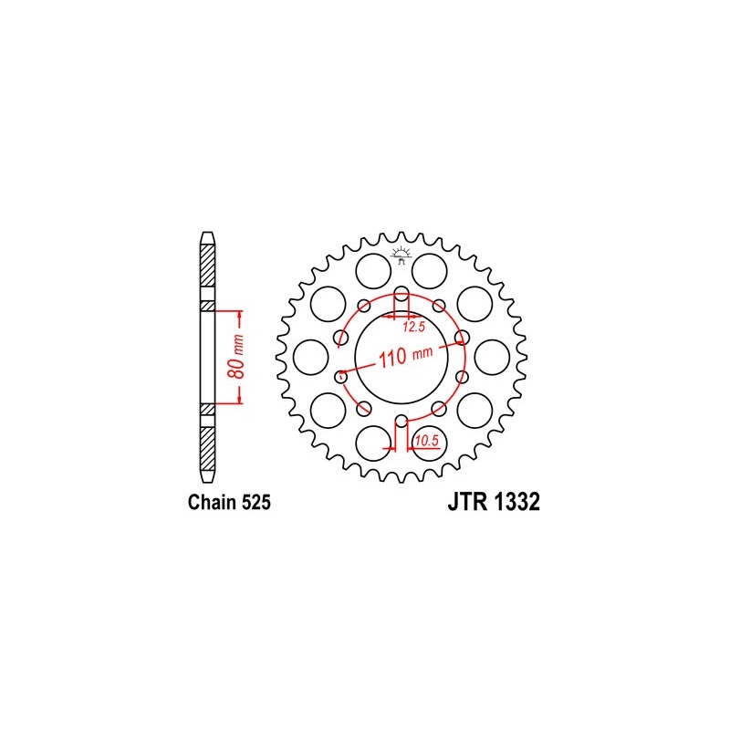 Csillagkerék JT 40 fogak,525