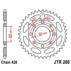 Csillagkerék JT JTR 269-47 47 fogak,428
