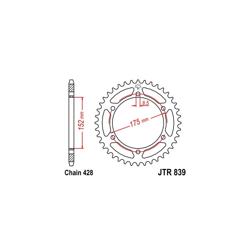 Csillagkerék JT 53 fogak,428