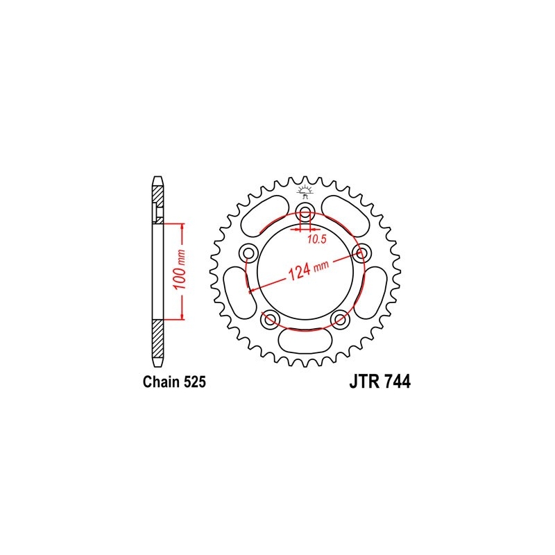 Csillagkerék JT 38 fogak,525