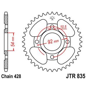 Csillagkerék JT JTR 835-45 45 fogak,428