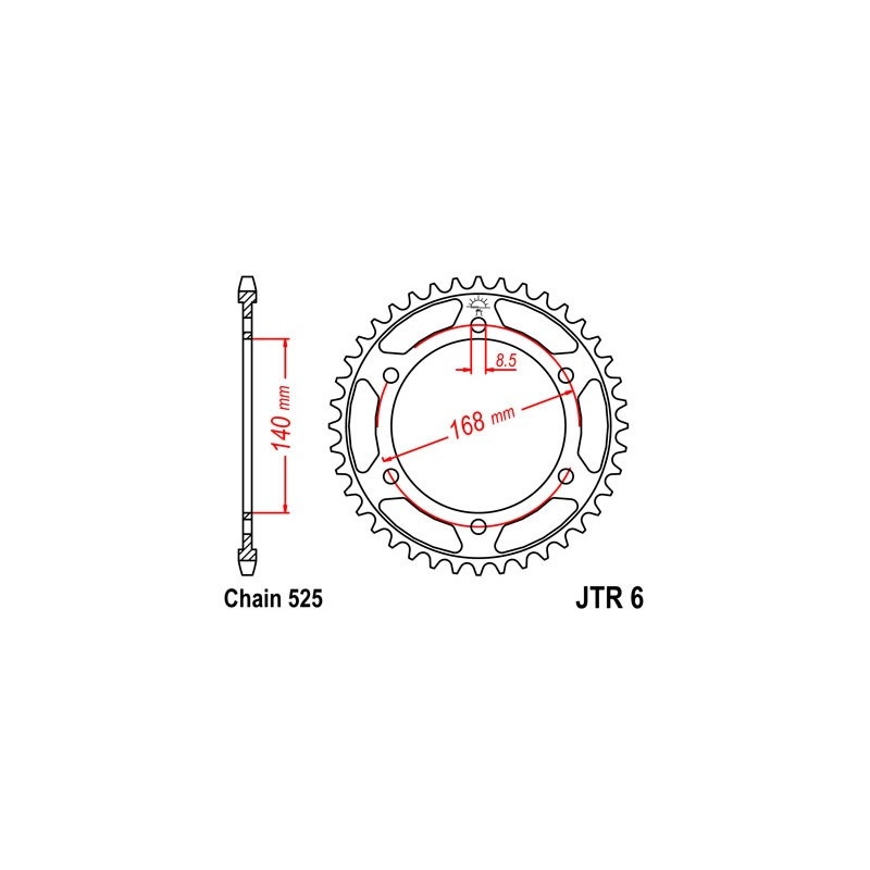Csillagkerék JT 41 fogak,525